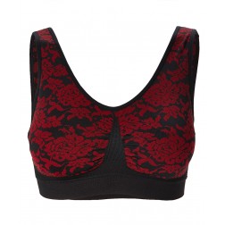FLORAL JACQUARD SEAMLESS BRA W/ REMOVABLE PADS