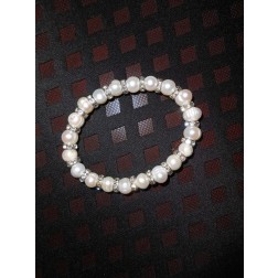 FRESH WATER PEARL BRACELET WITH RHINESTONES