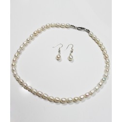 FRESH WATER PEARL EARRING  & NECKLACE SET