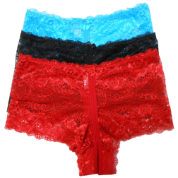CROTCHLESS LACE CHEEKY PANTY 3PK